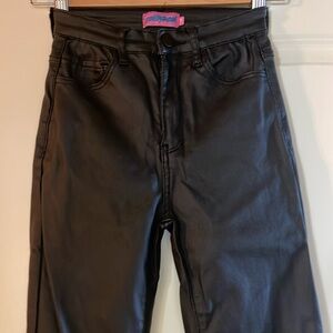 Faux leather flare pants